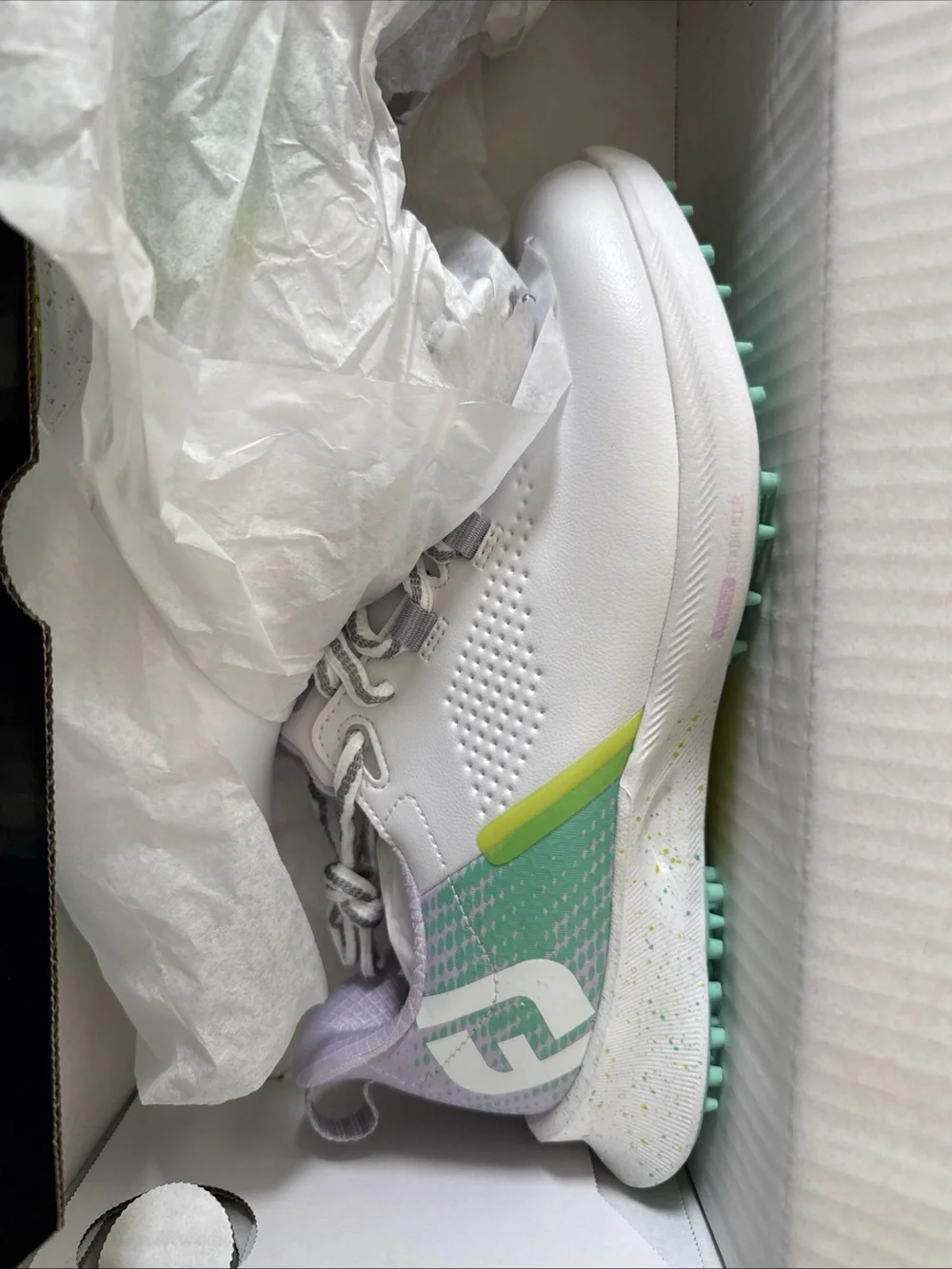 FootJoy FJ Fuel Golf Shoes White Green Pink Women's SZ 7 (90684)